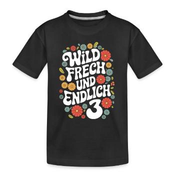Geburtstagsgeschenk 3 Jahre Kindergeburtstag - Kinder Premium Bio T-Shirt - Schwarz - Vorne