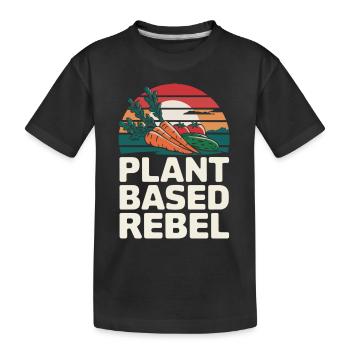 Vegetarian Vegan Veggie Vegetarian - Kids' Premium Organic T-Shirt - black - Front