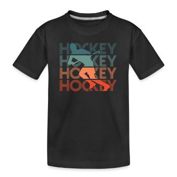 Joueur de hockey sur gazon vintage Joueur de hockey - T-shirt bio Premium Enfant - noir - Devant