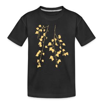 Birkenzweig - Natur - Nachhaltig - Waldbaum - Kinder Premium Bio T-Shirt - Schwarz - Vorne