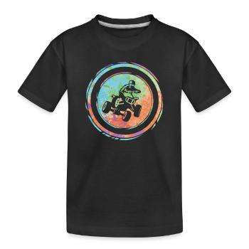 Quad Biker Kinder Offroad Quadfahrer ATV - Kinder Premium Bio T-Shirt - Schwarz - Vorne