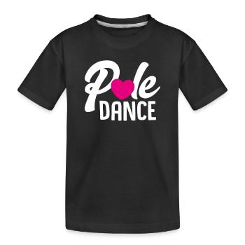 Pole Dance Shirt Pole Dance Liebe Geschenk T-Shirt - Kinder Premium Bio T-Shirt - Schwarz - Vorne