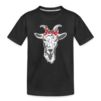 Chèvre bandana animal domestique amoureux ferme cadeau - T-shirt bio Premium Enfant - noir - Devant