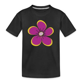 fleur violette, fleur, floral, motif floral, floral - T-shirt bio Premium Enfant - noir - Devant