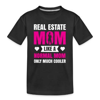 Drôle Immobilier Maman Cool Maman Courtier Immobilier - T-shirt bio Premium Enfant - noir - Devant