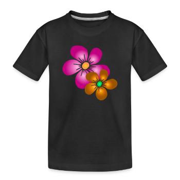 bunte Blume Blumenstrauß floral Blumenranke blumig - Kinder Premium Bio T-Shirt - Schwarz - Vorne