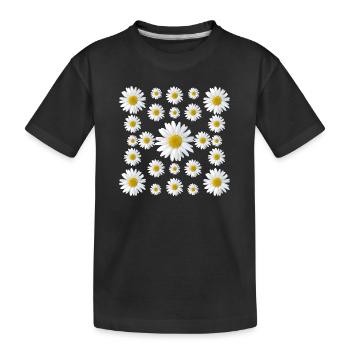 marguerites fleur marguerite fleur florale - T-shirt bio Premium Enfant - noir - Devant