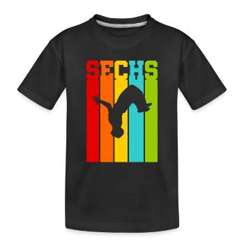 Sechs Jahre alt - Alter - Geburtstag - Kind - Kinder Premium Bio T-Shirt - Schwarz - Vorne