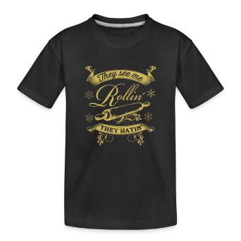 Drôle rouleau à pâtisserie de Noël biscuits de cuisson de la pâte - T-shirt bio Premium Enfant - noir - Devant