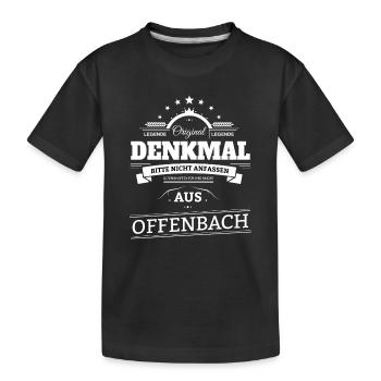 Offenbach Denkmal Original Legende - Kinder Premium Bio T-Shirt - Schwarz - Vorne