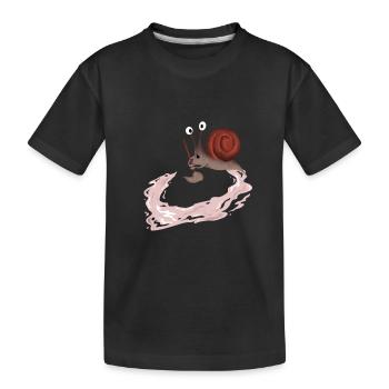 Silly snail gift - Kids' Premium Organic T-Shirt - black - Front