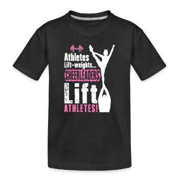 Cheerleader Cheerleading Athlet Cheer Geschenk - Kinder Premium Bio T-Shirt - Schwarz - Vorne