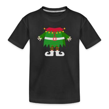 Noël - Cadeau - Moche - Gnome de Noël - T-shirt bio Premium Enfant - noir - Devant