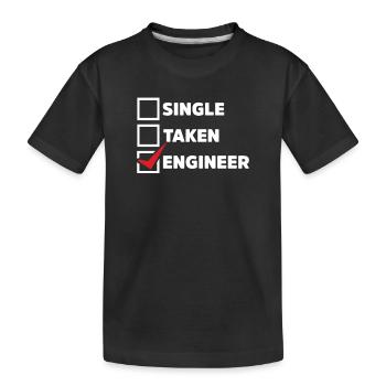 Single Taken Engineer - Kinder Premium Bio T-Shirt - Schwarz - Vorne