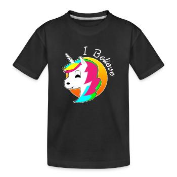 Unicorn Noël nouveau nouveau cadeau arc-en- - T-shirt bio Premium Enfant - noir - Devant