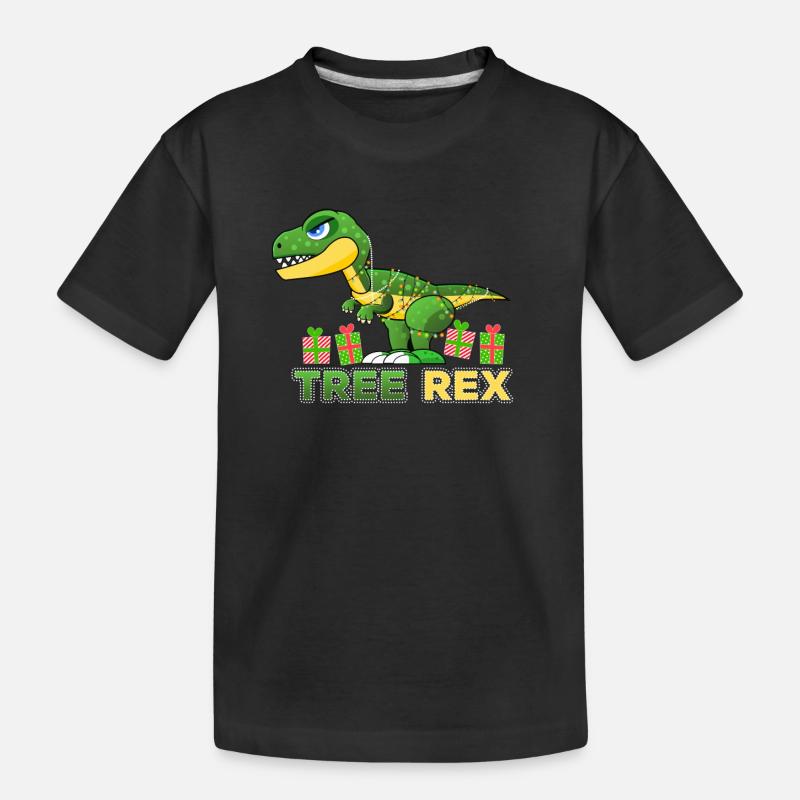 Arbre Rex T-Rex Dinosaur de cadeau de Noël - T-shirt bio Premium Enfant - noir