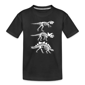 anatomie du squelette de dinosaure - T-shirt bio Premium Enfant - noir - Devant