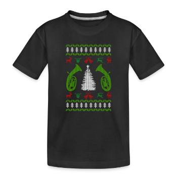 music baritone ugly christmas - Kids' Premium Organic T-Shirt - black - Front