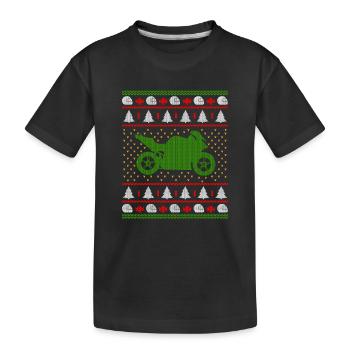 Motorcycle Ugly Christmas Superbike Gift Shirt - Kinder Premium Bio T-Shirt - Schwarz - Vorne