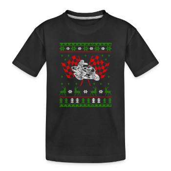 Motorcycle Superbike Ugly Christmas Jumper - Kinder Premium Bio T-Shirt - Schwarz - Vorne