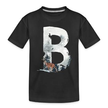 B – caractère décoratif – hiver - T-shirt bio Premium Enfant - noir - Devant