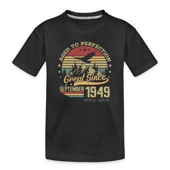 75 years old Aged to perfection born: September 1949 - Kids' Premium Organic T-Shirt - black - Front
