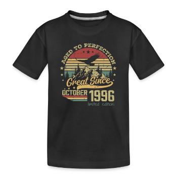 28 years old Aged to Perfection born: October 1996 - Kids' Premium Organic T-Shirt - black - Front