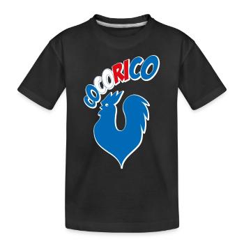 France Euro 2016 bleu blanc rouge coq Cocorico - T-shirt bio Premium Enfant - noir - Devant
