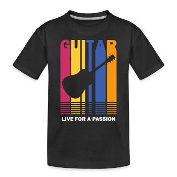 live for a passion guitar - Kids' Premium Organic T-Shirt - black - Front