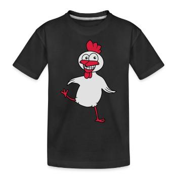 Funny Chicken - Kinder Premium Bio T-Shirt - Schwarz - Vorne
