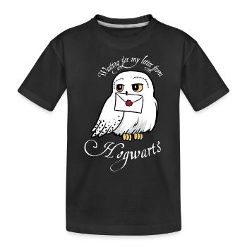 Harry Potter Hedwig Letter - Kids' Premium Organic T-Shirt - black - Front
