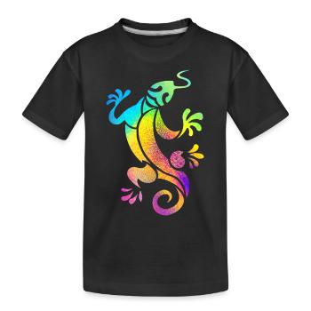 Mehrfarbiger Salamander - Kinder Premium Bio T-Shirt - Schwarz - Vorne