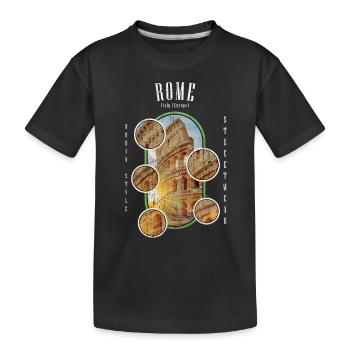 Rome Italy City Skyline Colosseum Home Love - Kids' Premium Organic T-Shirt - black - Front