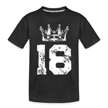 18 Number crown - Kids' Premium Organic T-Shirt - black - Front