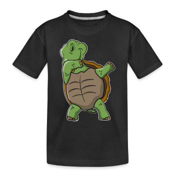 Dabbing Turtle - Kids' Premium Organic T-Shirt - black - Front
