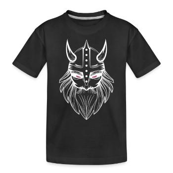 Crâne viking avec casque et barbe Nordmann Wild - T-shirt bio Premium Enfant - noir - Devant