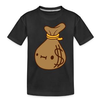 Face Dollar Money Sack - Kids' Premium Organic T-Shirt - black - Front