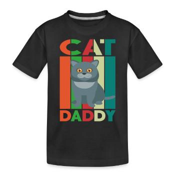Cat Daddy - Kinder Premium Bio T-Shirt - Schwarz - Vorne