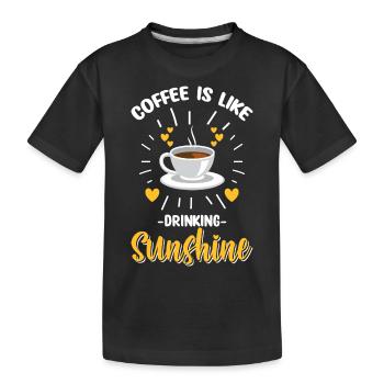 Kaffeebohne Koffein Frühstück - Kinder Premium Bio T-Shirt - Schwarz - Vorne