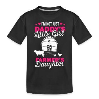 Farmer Tochter Daddy's Girl Landwirt Farmer - Kinder Premium Bio T-Shirt - Schwarz - Vorne
