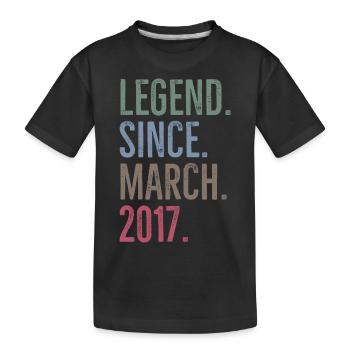 Legend Since March 2017 - Kids' Premium Organic T-Shirt - black - Front