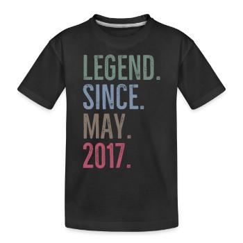 Legend Since May 2017 - Kids' Premium Organic T-Shirt - black - Front