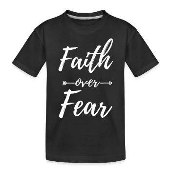 La foi plutôt que la peur - T-shirt bio Premium Enfant - noir - Devant