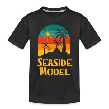 Seaside Model Beach Social Media Influencer Ocean - Kids' Premium Organic T-Shirt - black - Front