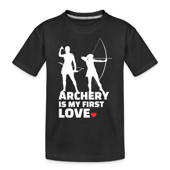 J’adore le tir à l’arc à l’arc - T-shirt bio Premium Enfant - noir - Devant
