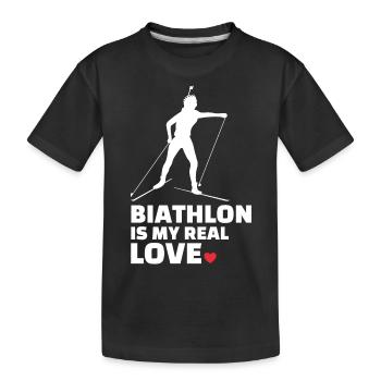 J’adore le biathlon élégant - T-shirt bio Premium Enfant - noir - Devant