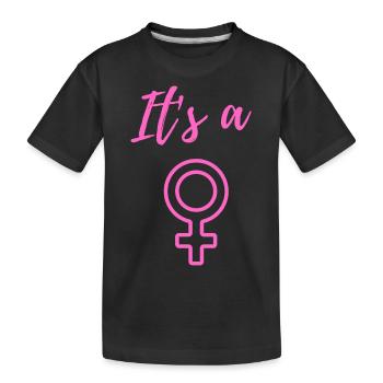 Baby Ankündigung - Mädchen - Schwangerschaft - Kinder Premium Bio T-Shirt - Schwarz - Vorne