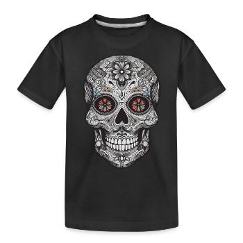 Cinco De Mayo Celebration Mexican Sugar Skull - Kids' Premium Organic T-Shirt - black - Front