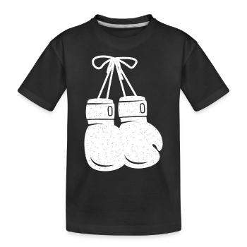 Boxhandschuhe weiß - Kinder Premium Bio T-Shirt - Schwarz - Vorne