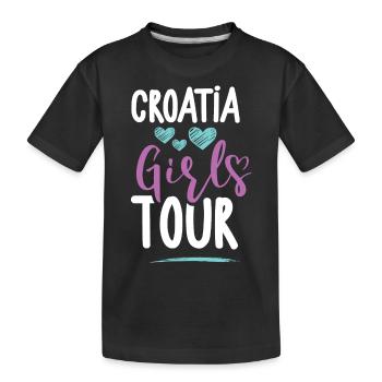 Tournée des filles en Croatie - T-shirt bio Premium Enfant - noir - Devant